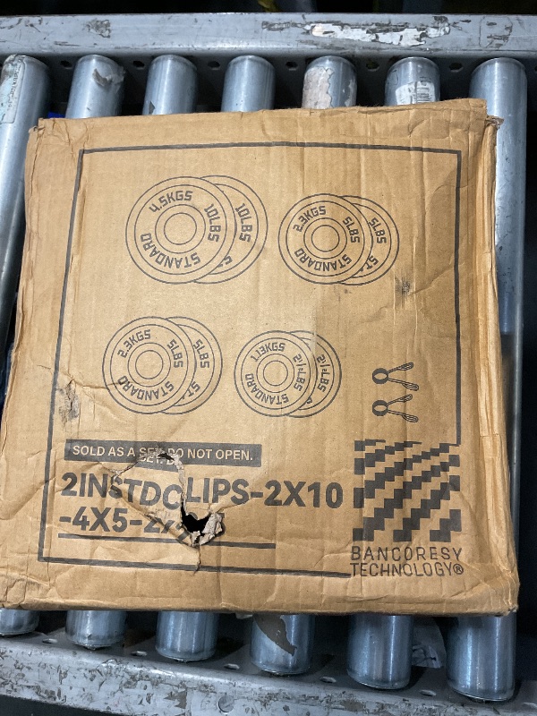 Photo 1 of ***SEE NOTES***STOCK PHOTO FOR REFERENCE ONLY***
?45LB Pair?2" Cast Iron Weight Plates | (2 x 45LB) Black Plates with Silver Numbers | For Standard Barbell Bars & Home Gyms