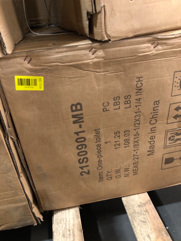 Photo 1 of ****FACTORY SEALED****OPENED FOR INSPECTION** One Piece Toilet, Elongated One-Piece Toilet for Bathrooms,1.1/1.6 GPF & MAP 900g With Dual Power Flush Toilet, Soft Close, Durable Ceramic, Easy-to-Clean Surface (Back)