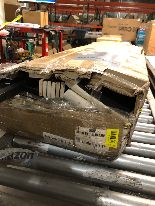 Photo 1 of (MISSING HARDWARE)***PARTS ONLY***Queen Bed Frame with Tall Headboard, 53" Velvet Upholstered Bed Queen Size with 3-Tier Storage Headboard and Sleek Vertical LED Light, Charging Station, Sturdy & Easy to Assemble, Cream White