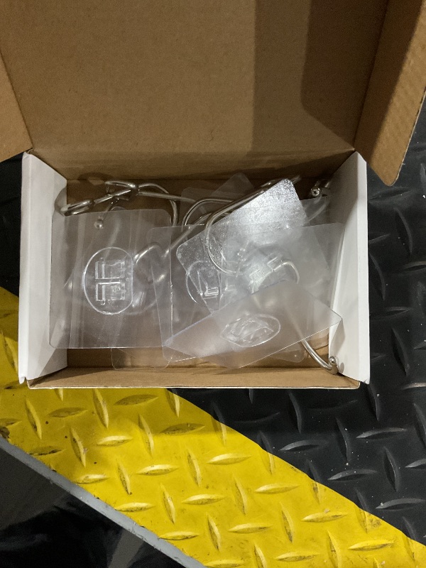 View 2 of *** item is used/parts may be missing DKHDBD Large Adhesive Hooks, 16-Pack Hold 33lb(Max) Heavy Duty Sticky Hooks, Waterproof Transparent Hooks for Hanging, Self-Adhesive Traceless Clear Wall Hooks to Use for Keys Robe & Towel
