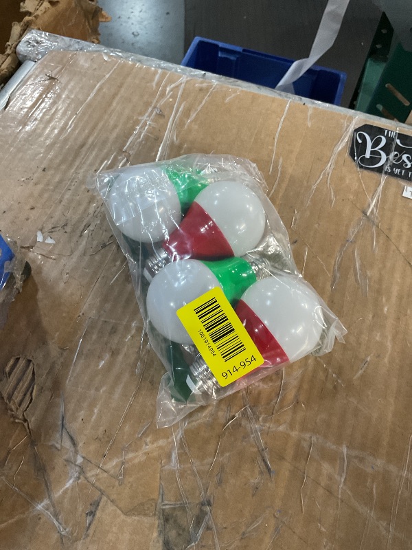 Photo 1 of ***(STOCK PHOTO FOR REFERENCE ONLY/ TOPS ARE WHITE)***4 Pack LED Red and Green Light Bulbs - 120V E26 Base 9 Watt (60-watt Replacement) - Red and Green Bulbs for Party Decoration, Porch, Home Lighting, Christmas 4 Pack