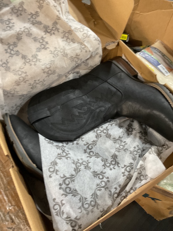 Photo 1 of IUV Cowboy Boots For Men with Wide Square Toe Western Retro Boot Durable Classic Fashionable Embroidered Pull On Slip Resistant Boots size 10