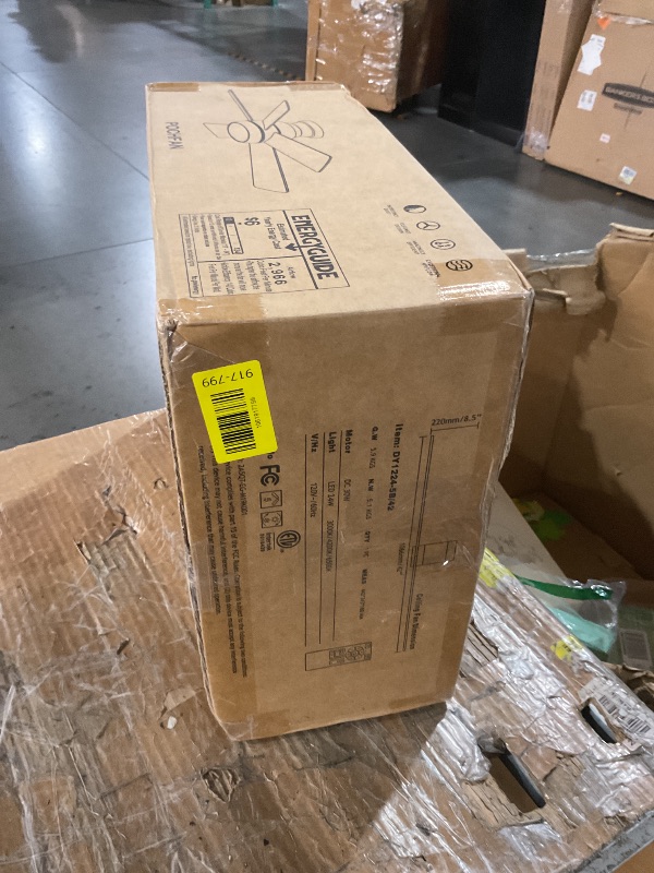 Photo 3 of POCHFAN 42 Inch White Ceiling Fans with Lights and Remote, LED Low Profile Flush Mount Ceiling Fan for Bedroom, Living Room, Patio, Quiet DC Motor, 5 Blades