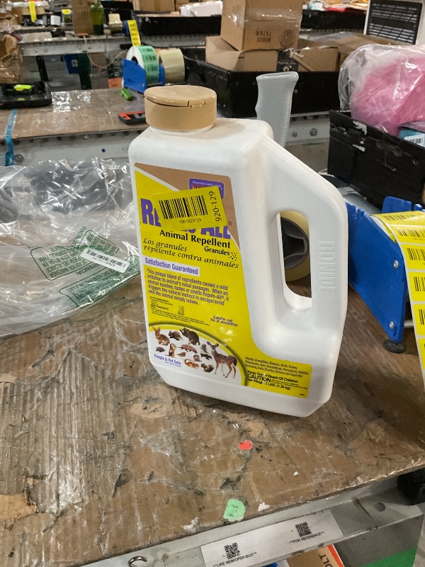 Photo 1 of * less than 1/3 left *
Bonide Repels-All Animal Repellent Granules, 3 lbs. Ready-to-Use Deer & Rabbit Repellent, Deter Pests from Lawn & Garden