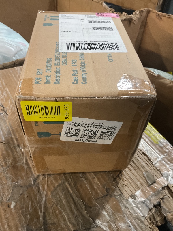 Photo 1 of (MISSING 2) PLASTIC Abode Homewares Beaded Stacking Goblet, Indoor/Outdoor, Cobalt Blue, 14.8 oz., Set of 6