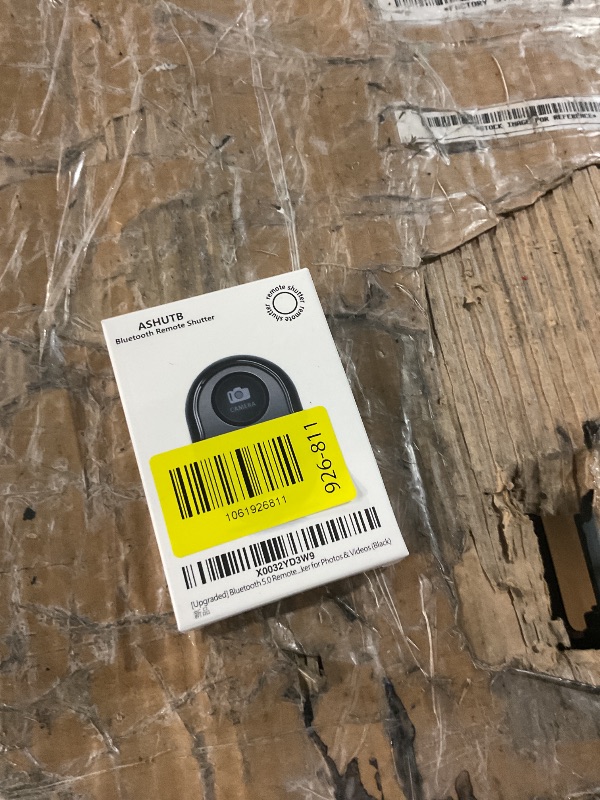 Photo 1 of [Upgraded] Bluetooth 5.0 Remote Shutter for iPhone & Android Camera Wireless Remote Control Selfie Button for iPad iPod Tablet, HD Selfie Clicker for Photos & Videos (Black)