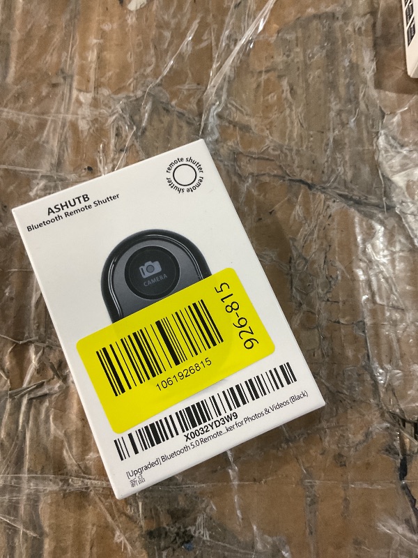 Photo 1 of [Upgraded] Bluetooth 5.0 Remote Shutter for iPhone & Android Camera Wireless Remote Control Selfie Button for iPad iPod Tablet, HD Selfie Clicker for Photos & Videos (Black)