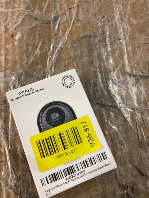 Photo 1 of [Upgraded] Bluetooth 5.0 Remote Shutter for iPhone & Android Camera Wireless Remote Control Selfie Button for iPad iPod Tablet, HD Selfie Clicker for Photos & Videos (Black)