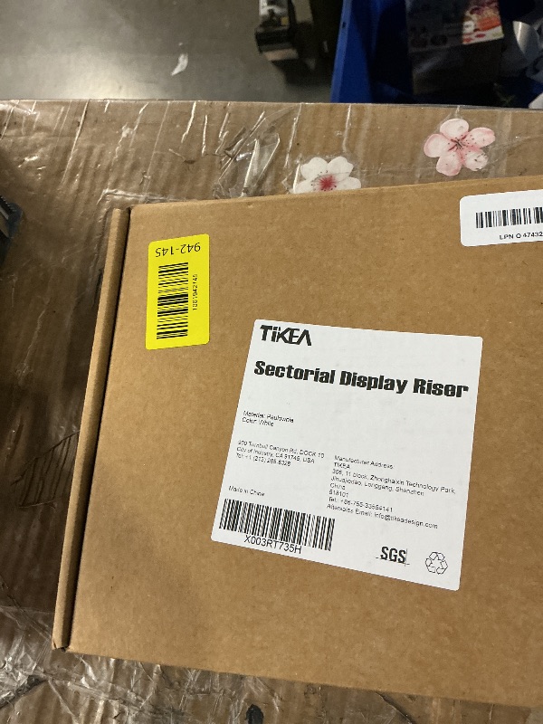 Photo 1 of *******Missing two feet*****Tikea Decorative Wood Riser for Display, 2-Tier Farmhouse Corner Shelf for Kitchen Bathroom Counter Decor, Farmhouse Riser for Soap Dispenser, Decorations and Plant (White)