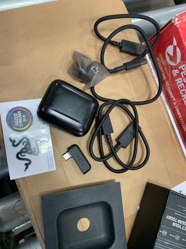 Photo 1 of ***FOR PARTS ONLY/ NON-FUNCTIONAL*** NEW Razer Hammerhead Pro HyperSpeed Wireless Gaming Earbuds for PC, PlayStation, Switch, Mobile: Adjustable ANC - Fast Wireless Charging Case - 30 Hr Battery - Bluetooth 5.3 - Chroma RGB - Black
