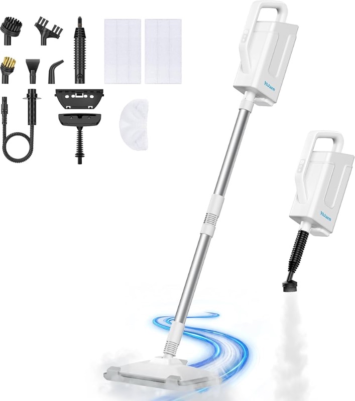 Photo 1 of ***(HEAVILY USED/ MINOR DAMAGE)***Steam Mop 12-in-1 Steam Cleaner for Home with 23FT Power Cord 3 Steam Modes Detachable Steam Mops for Floor Cleaning Multipurpose Steamer for Walls, Tiles, Furniture Carpets, Windows, sofas