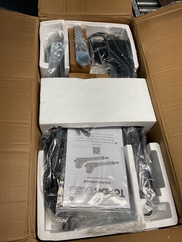 Photo 1 of ***(USED/ UNKNOWN IF MISSING PARTS)***TOPENS AT12132S Solar Dual Swing Gate Opener Heavy Duty Automatic Gate Motor for Double Swing Gates Up to 18ft per Arm, Electric Driveway Gate Operator AC Powered with Solar Panel Remote Control Kit