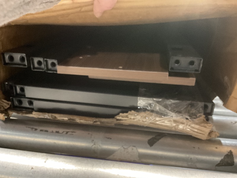 Photo 1 of ***PARTIAL SET***
Bellemave Bunk Beds Twin Over Full Size with Storage Shelves & LED Light, Metal Twin Over Full Bunk Bed Frame with Wood Board & Sturdy Slats, Heavy Duty Bed Frame, Noise Free, Black