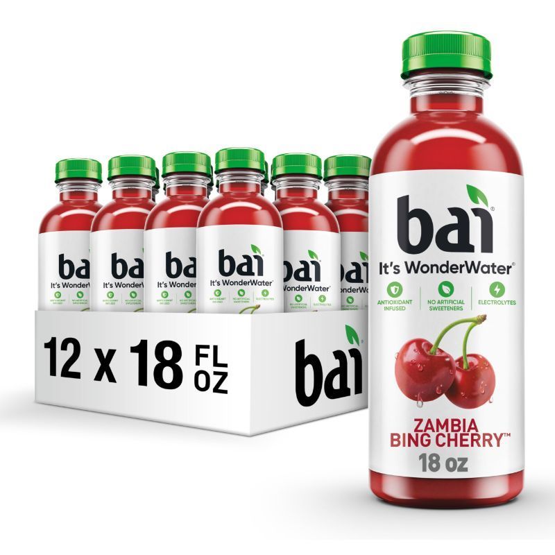 Photo 1 of ***(EXP: 12/23/25 )*** ***FACTORY SEALED***Bai Antioxidant Infused Water Beverage, Zambia Bing Cherry, with Vitamin C and No Artificial Sweeteners, 18 Fluid Ounce Bottle, 12 Pack