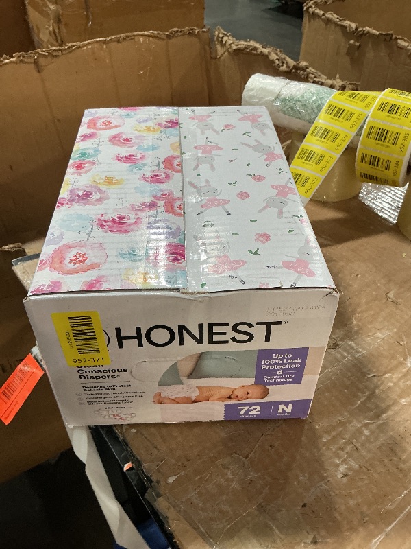 Photo 1 of ***FACTORY SEALED***The Honest Company Comfort Dry Disposable Diapers for Sensitive Skin, Hypoallergenic, Rose Blossom + Tutu Cute, Club Box Size Newborn 72 Count