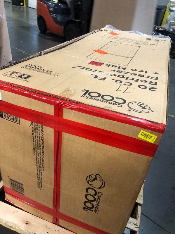 Photo 1 of ****OPENED FOR INSPECTION***TRUCK PICK UP***Commercial Cool 20 Cu. Ft. Top Mount Refrigerator with Ice Maker, 2-Door Refrigerator with Top Freezer,Freezer with Icemaker and Adjustable Temperature Control,Energy Star Certified, Stainless Look