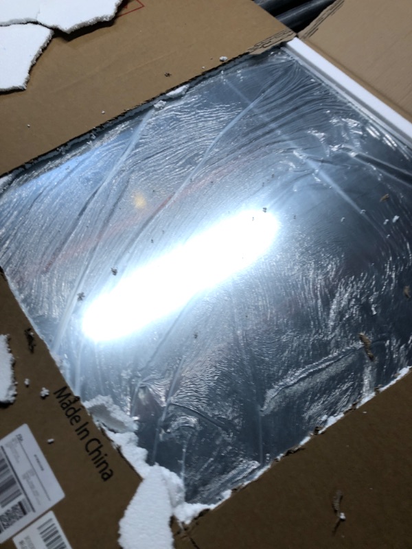 Photo 1 of ***OPENED FOR INSPECTION ***BONEWEI Silver Bathroom Mirror,60x36 inch Wall Mirror for Bathroom Wall Mounted,Rectangle Mirror for Bathroom Over Sink,Modern Frame Round Corner for Living Room,Bedroom Entryway,Horizontal/Vertical