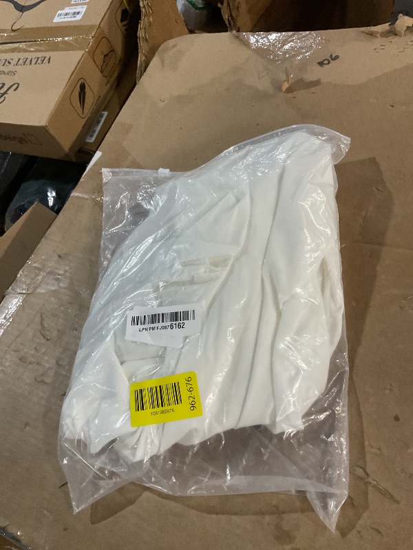 Photo 1 of (small) Women's Casual Button Down Shirts Long Sleeve Oversize Blouse Loose Shirt Dress with Side Pockets(White, size: S)