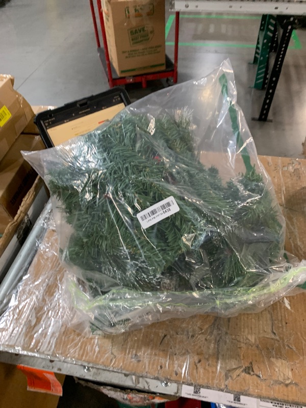 Photo 1 of [ Timer & 8 Modes ] 9 Ft by 10 Inch 50 LED Prelit Christmas Garland Decorations Warm White Lights Thick 270 Snowy Tips 70 Red Berry 10 Pinecone Xmas Decor Garland Indoor