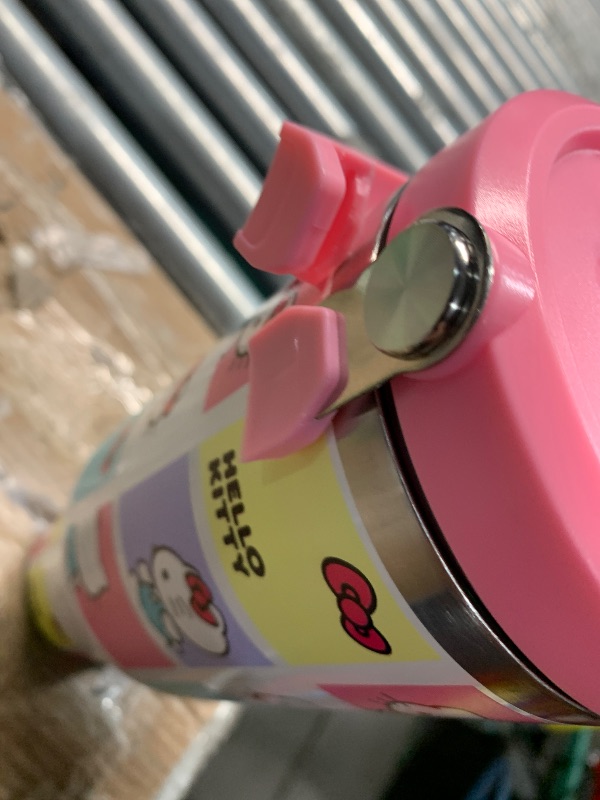 Photo 1 of ***(MINOR DAMAGE/ BROKEN HANDLE)***Bioworld Hello Kitty Character Squares White 40 Oz Stainless Steel Tumbler