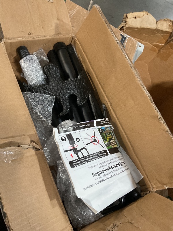 Photo 1 of ******Stock photo reference only***** Service First 20FT Flagpole Kit Freedom Edition Black Telescoping for Outside House In Ground - Anti Tangle Swivel Ring Design - 100MPH Wind Tested