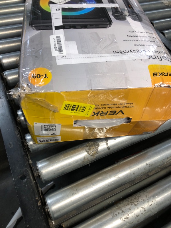 Photo 1 of ***MISSING PARTS***
VERKB Karaoke Machine with 2 Wireless Microphones: Portable Bluetooth Speaker for Adults & Kids - PA System with Lights Supports TWS/TF Card/USB/AUX for Home Party-Stage Subwoofers (Gray)