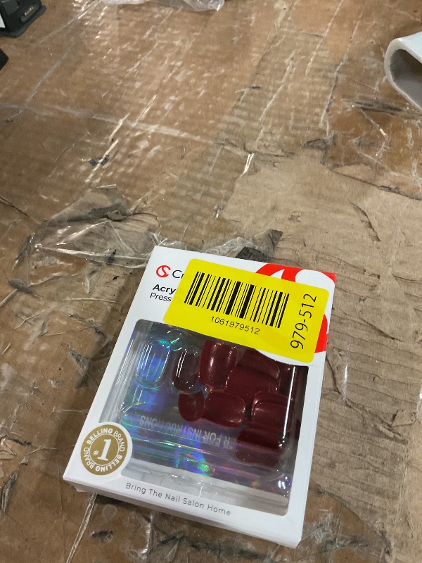 Photo 1 of ***MISSING PIECES*** Curvlife Soft Gel Press on Nails Fake Nails with Grayish Red Design Full Cover False Nails Reusable Nail Kit with Nail Glue Adhesive Tabs Artificial Glue on Nails