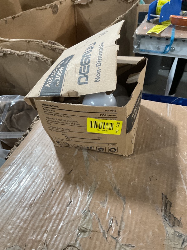 Photo 1 of * only comes with five *
DEGNJU LED Light Bulbs Soft White 2700K, 100 Watt Equivalent LED Bulbs, A19 Standard Bulbs, 1500 LM, 15000 Hours, E26 Base, Non-Dimmable, 13W Warm White LED Bulbs for Bedroom Living Room, 12 Pack