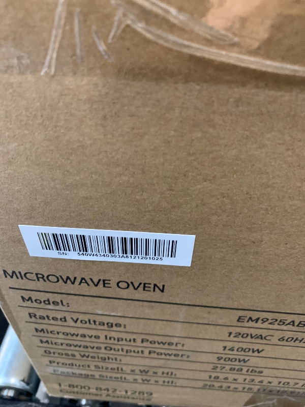 Photo 1 of ***FACTORY SEAL***BLACK+DECKER Digital Microwave Oven with Turntable Push-Button Door, Child Safety Lock, Stainless Steel, 0.9 Cu Ft