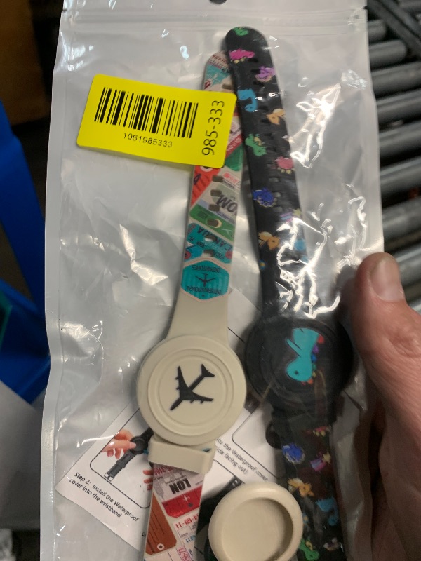 Photo 1 of [2-Pack] Compatible for AirTag Kids Bracelet, Cute Kid Air Tag Wristband Waterproof Hidden Air Tag Holder Compatible with Apple Air Tag, Soft Silicone Air Tag Case for Kids (Dinosaurs & Planes)