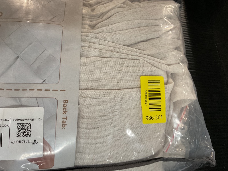 Photo 1 of Ivory Natural Linen 70 Inch Extra Wide Curtains & Drapes 108 Inches Long 2 Panels Set for Sliding Glass Doors, Memory Trained Pinch Pleated Sheer Light Filtering Extra Long Curtain 70"W x 108"L Burg