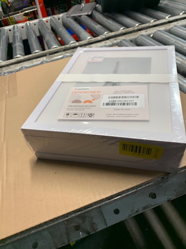 Photo 1 of ***FACTORY SEALED*** upsimples 8.5x11 Picture Frame Set of 5, Display Pictures 6x8 with Mat or 8.5 by 11 Without, Wall Gallery Photo Frames, White