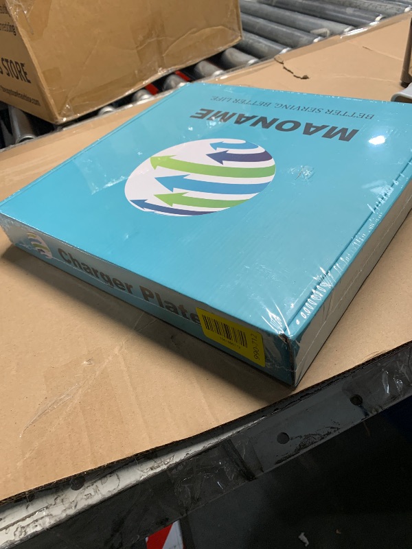 Photo 1 of ***FACTORY SEALED*** MAONAME 13" Gold Charger Plates Set of 6, Round Charger for Dinner Plates, Plate Chargers with Beaded Rim, Plastic Table Chargers for Wedding, Party