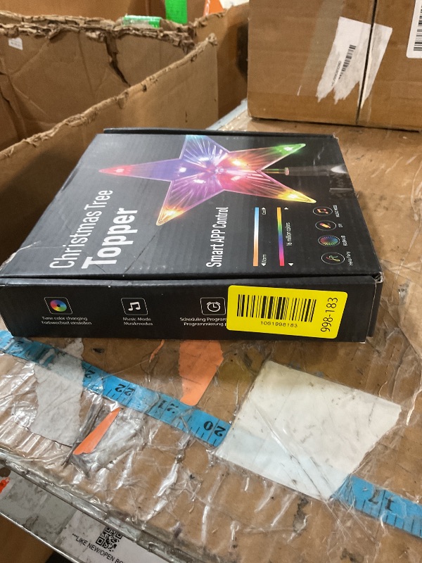 Photo 1 of ***(PARTS ONLY/ NON FUNCTIONAL)***7" Christmas Tree Topper with APP Remote Control, Plug-in Christmas Tree Star Topper for Dynamic RGB DIY Modes, Timer, Music Sync, Light up Tree Star for Xmas Party Holiday Decorations