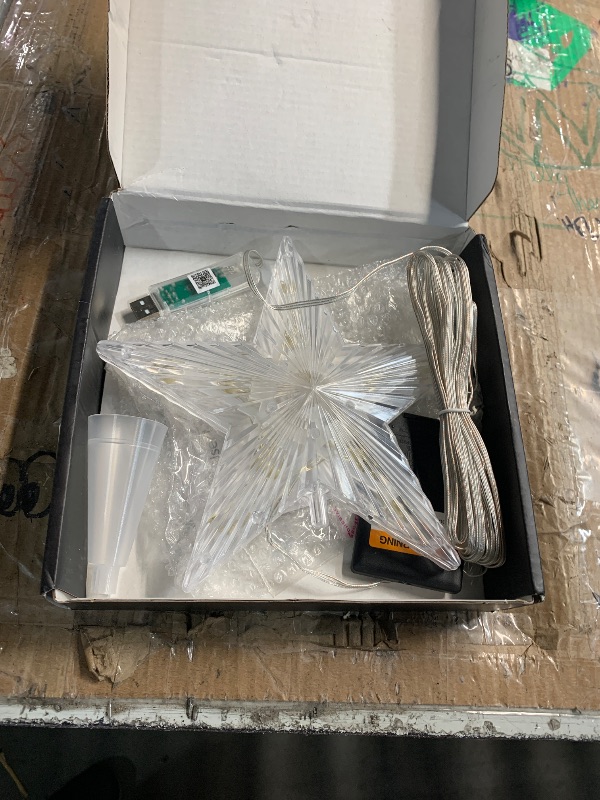 Photo 1 of ***(PARTS ONLY/ NON FUNCTIONAL)***7" Christmas Tree Topper with APP Remote Control, Plug-in Christmas Tree Star Topper for Dynamic RGB DIY Modes, Timer, Music Sync, Light up Tree Star for Xmas Party Holiday Decorations