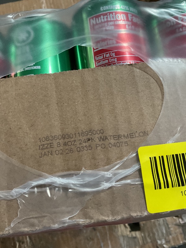 Photo 1 of ***EXPIRATION: JAN. 02, 26***IZZE Sparkling Juice Beverage Blend, Watermelon, No Sugar Added, 8.4 FL OZ, 24 Cans