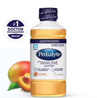 Photo 1 of (4 pack) Pedialyte Electrolyte Drink, Peach Mango, 1 Liter