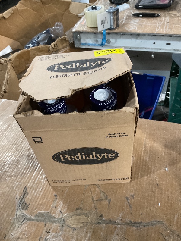 Photo 1 of (4 pack) Pedialyte Electrolyte Drink, Peach Mango, 1 Liter