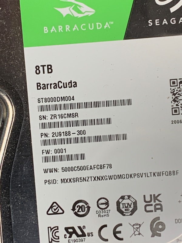 Photo 1 of ***(MAJOR DAMAGE/ SEE NOTES)***Seagate BarraCuda 8 TB Internal Hard Drive HDD – 3.5 Inch SATA 6 Gb/s, 5,400 RPM, 256 MB Cache for Computer Desktop PC (ST8000DMZ04/004)