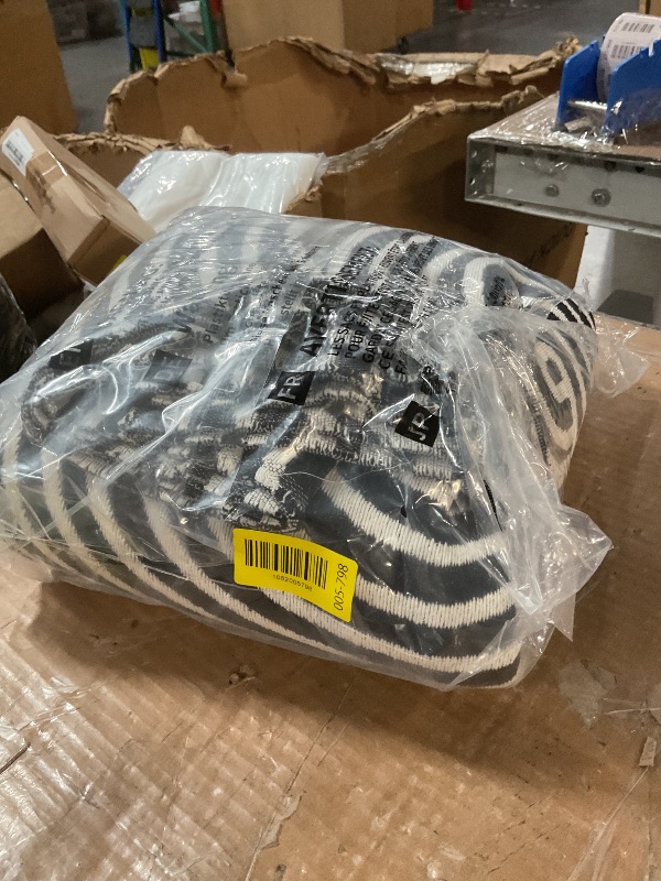 Photo 1 of Tiffasea Long Hallway Runner Rug 2.6'x10' Washable Rugs Modern Reversible Black Kitchen Runner Cotton Hand-Woven Indoor Entryway Rug Carpet Runners for Bathroom Bedroom Laundry Room