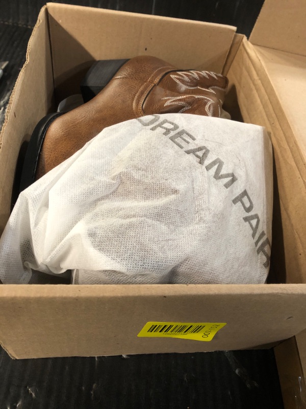 Photo 1 of (brown) IUV Cowboy Boots For Men Square Toe Western Boot Durable Retro Classic Embroidered Pull On Boot Slip Resistant Country Boots 39