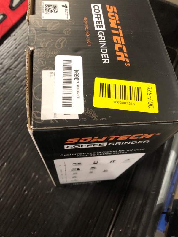 Photo 1 of ***(HEAVILY USED/ MINOR DAMAGE)***SOWTECH Anti-static Conical Burr Coffee Grinder, Adjustable Electric Mill, 38 Precise Grind Settings, Precision Timer, for Espresso, Drip and French Press, Black