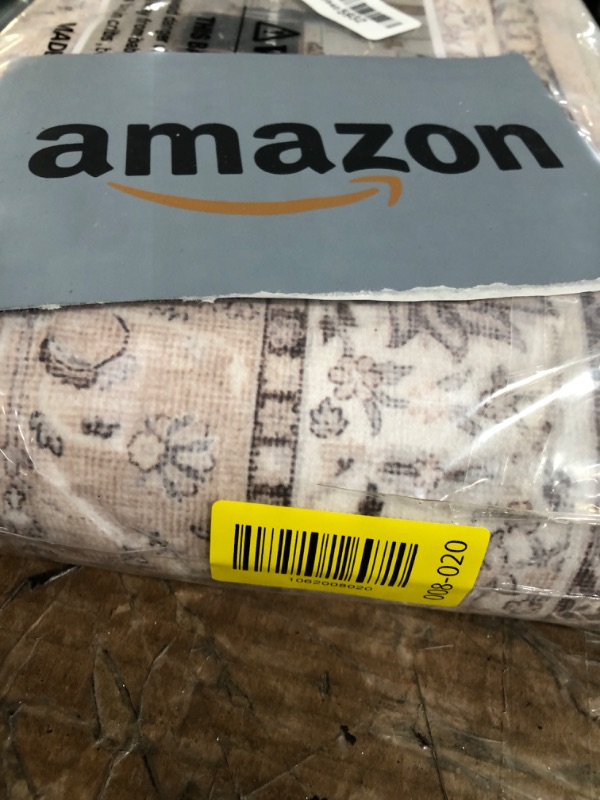 Photo 2 of Washable 2x5 Hallway Runner Rug: Vintage Water Resistant Kitchen Entryway Rug Ultra Soft Living Room Bedroom Carpet with Non Slip Backing Indoor Low Pile Floor Mat for Bathroom Dining Room(2X5,Beige)