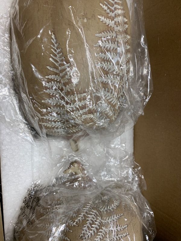 Photo 1 of (SEE NOTES) DN DECONATION 2-Pack Fall Pumpkin Decorations for Home, Faux Pumpkins for Decorating, Rustic Brown Resin Pumpkins Decor with Carved Leaves – Thanksgiving Table Centerpiece, Modern Farmhouse Fall Decor