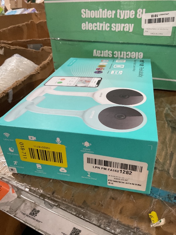 Photo 3 of NETVUE Peekababy Baby Camera with Wireless Audio, Adjustable Crib Mount Monitor, Works via 2.4GHz Wi-Fi for Wide Coverage & Stable Connection, Smart App, Two-Way Talk, No Screen (White)