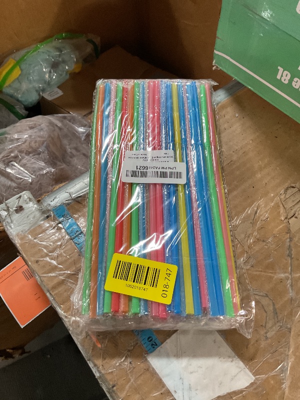 Photo 1 of [Individually Wrapped] 100 Pcs Colorful Flexible Plastic Straws, Disposable Bendy Straws, 10.2" Long and 0.23'' Diameter, BPA-Free