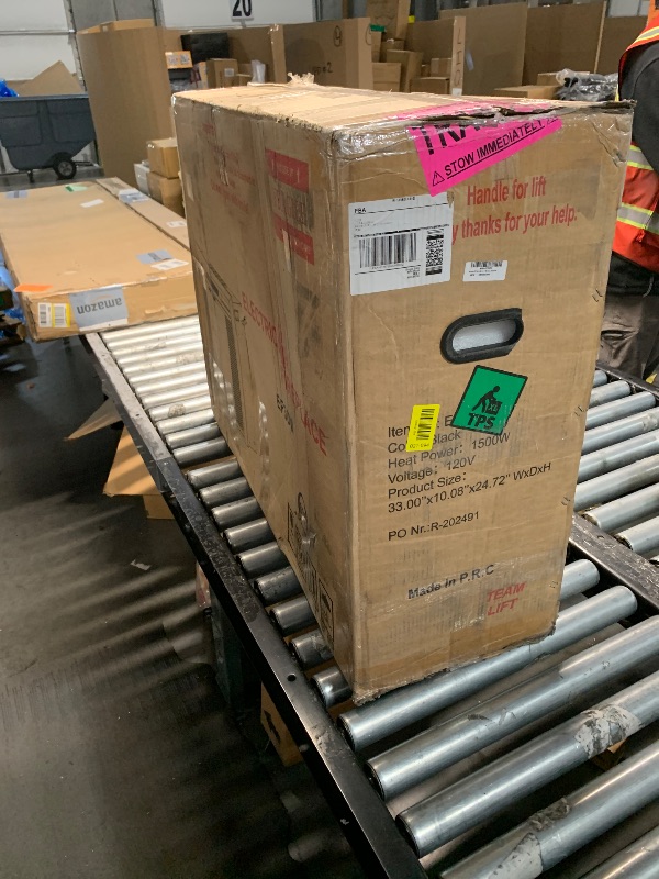 Photo 3 of DENTED ON TOP, SEE PICS BEFORE BIDDING TO AVOID DISAPPOINTMENT.

Benrocks 33” Electric Fireplace Inserts with Glass Door and Mesh Screen, Multicolor Flames & Fire Crackling Sounds, Timer, Overheating Protection Fireplace Heater, 750/1500W