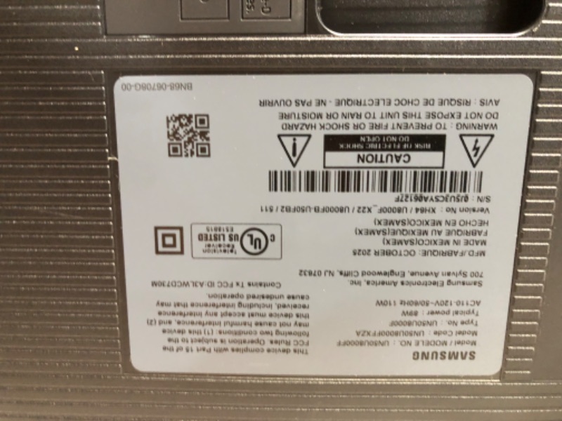 Photo 1 of *************MISSING TV STANDS, HAS SOUND ISSUES*************
Samsung - 50” Class U8000F Series Crystal UHD 4K Smart Tizen TV (2025)