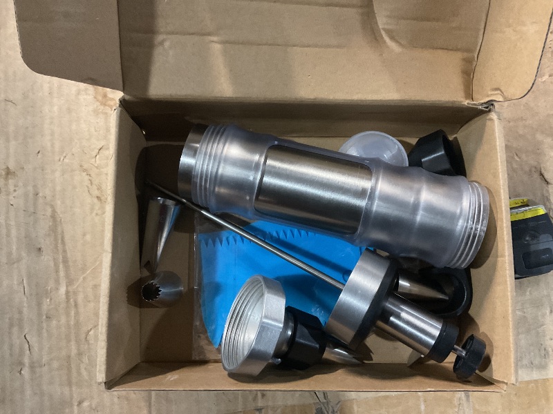 Photo 1 of ***DAMAGED/SOLD FOR PARTS***Patelai Cake Decorating Syringe Set, Stainless Steels Dessert Frosting Piping Kit with 6 Icing Piping Tips 3 Cream Scraper for Cupcake Decorating Tools(Black, Blue)