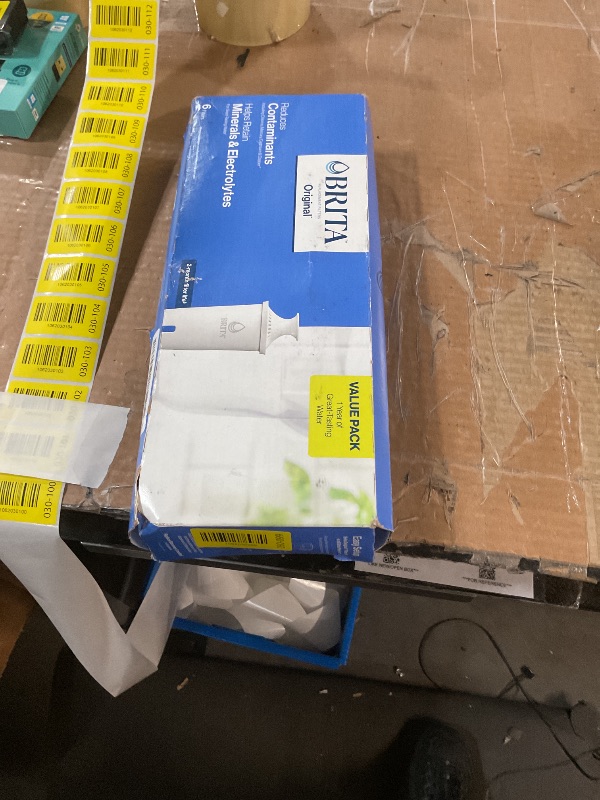 Photo 1 of Brita Standard Water Filter for Pitchers and Dispensers, Reduces Copper, Cadmium and Mercury Impurities, Lasts Two Months or 40 Gallons, Includes 6 Filters for Pitchers